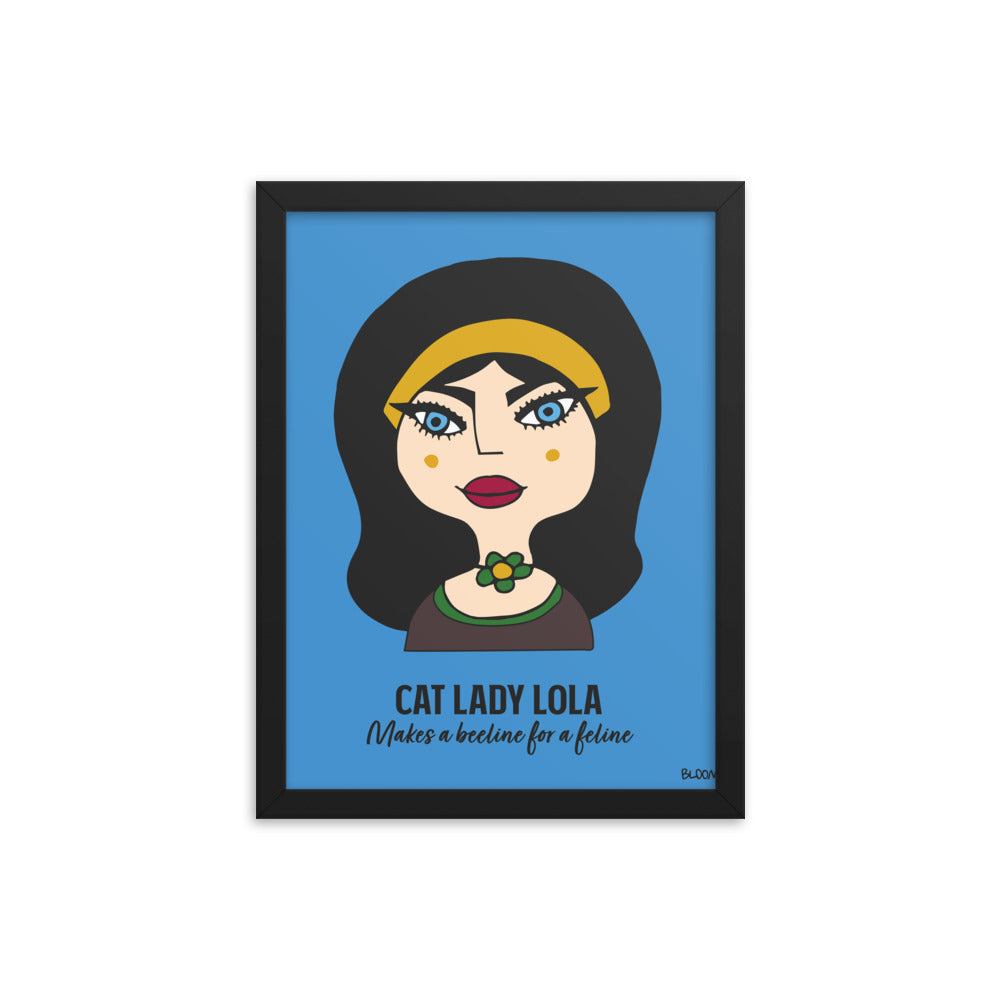 Cat Lady Lola Framed Art