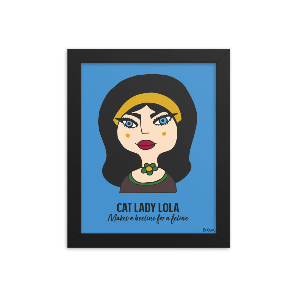 Cat Lady Lola Framed Art