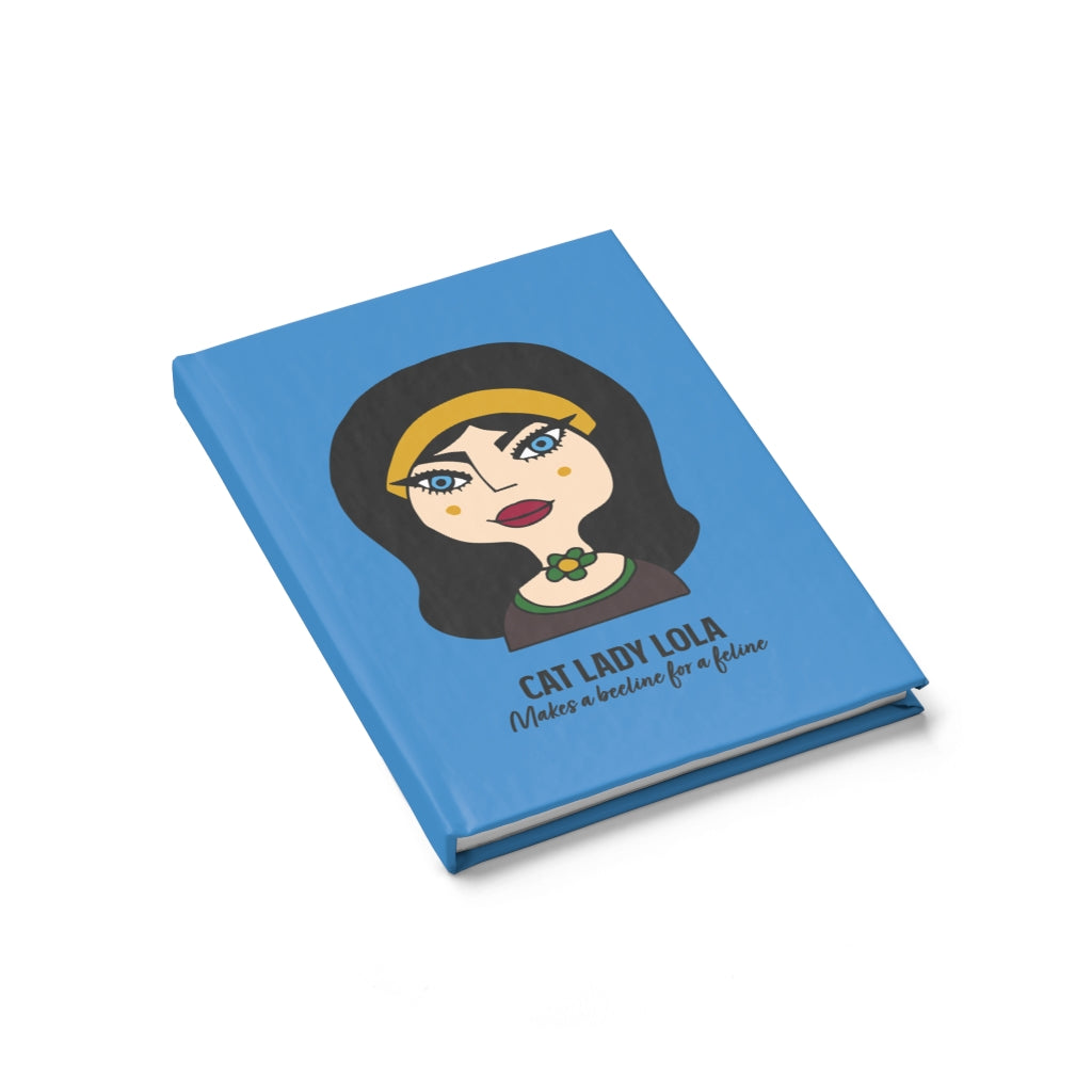 Cat Lady Lola Journal - Ruled Line