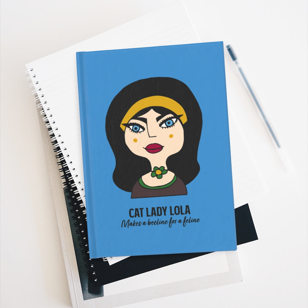 Cat Lady Lola Journal - Ruled Line